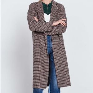 Sandro plaid wool coat size S